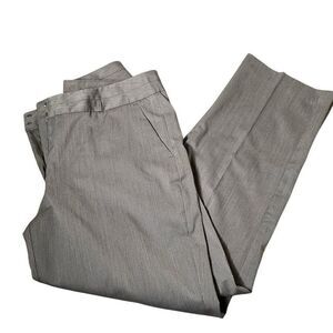 Worthington Womens Modern Fit Flat Front Straight Leg Ankle Dress Pants 10T Tall